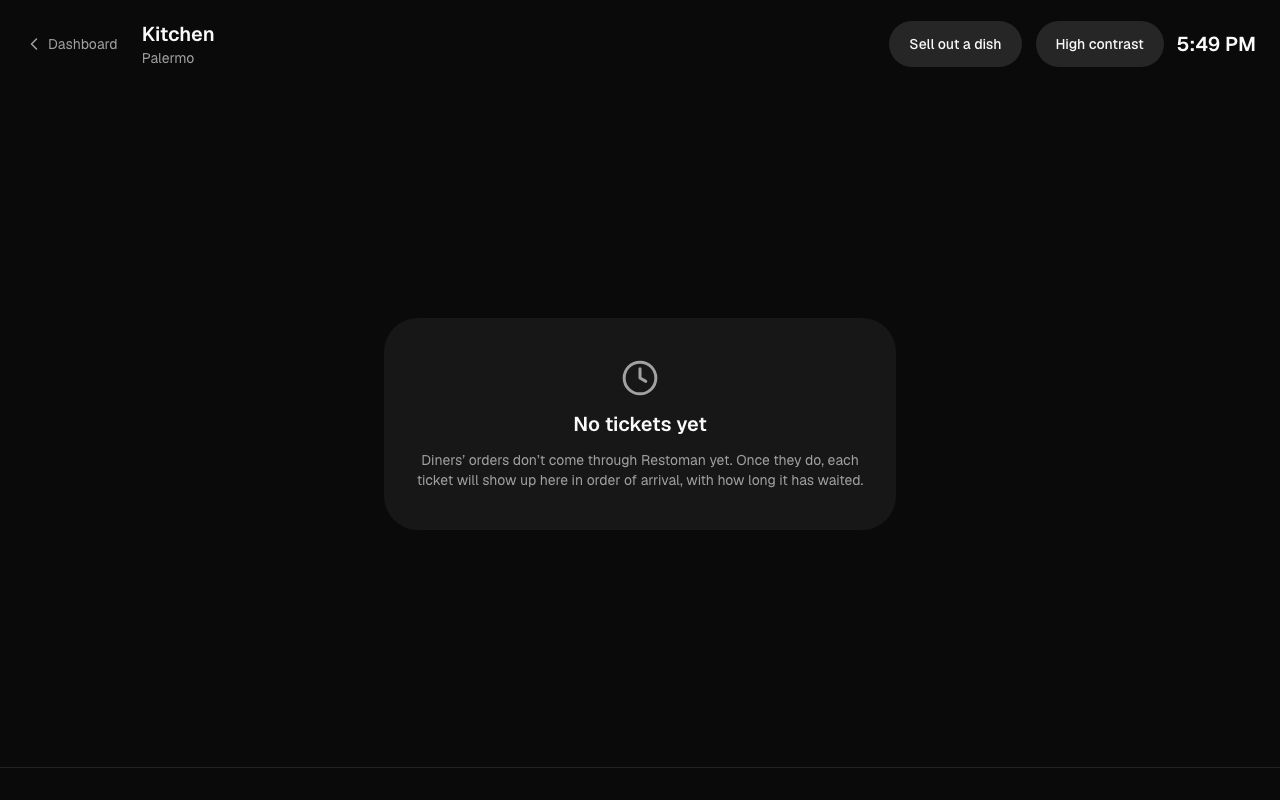 How it looks in the dashboard: Kitchen